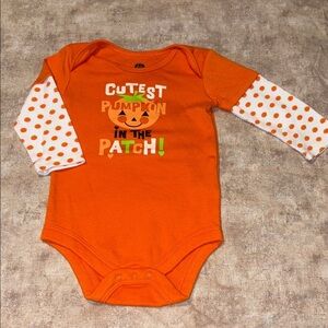 Orange Pumpkin Patch Baby Onesie